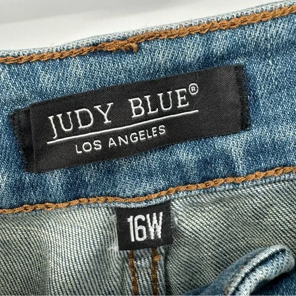 Judy Blue Women’s 16W Boyfriend Fit Jeans Patchwork‎ High Rise JB88499 NWT - Picture 6 of 13